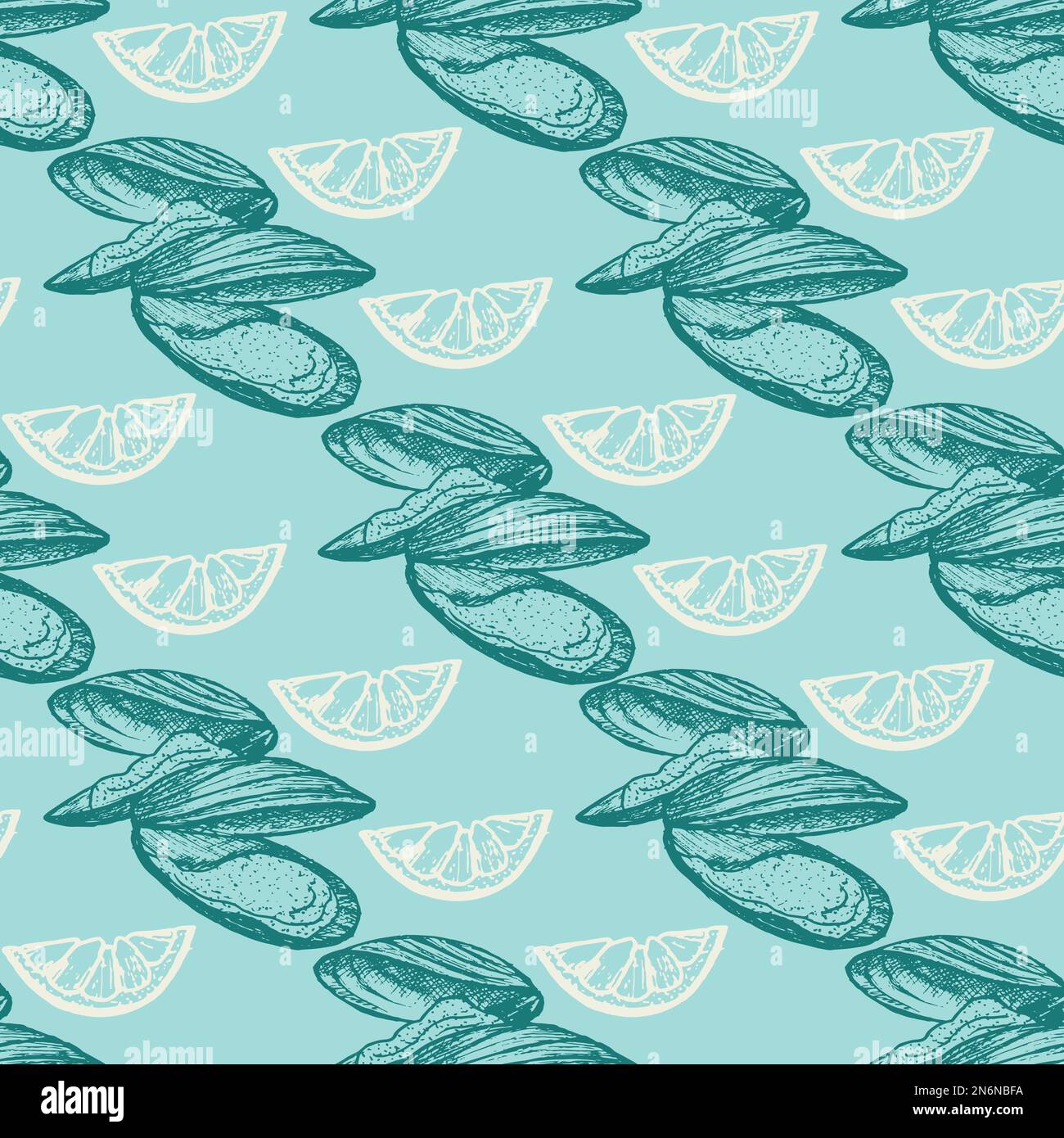 Blue Musels Shell Color Pattern Bivalve mollusk vector vectors hi-res stock photography and images - Alamy