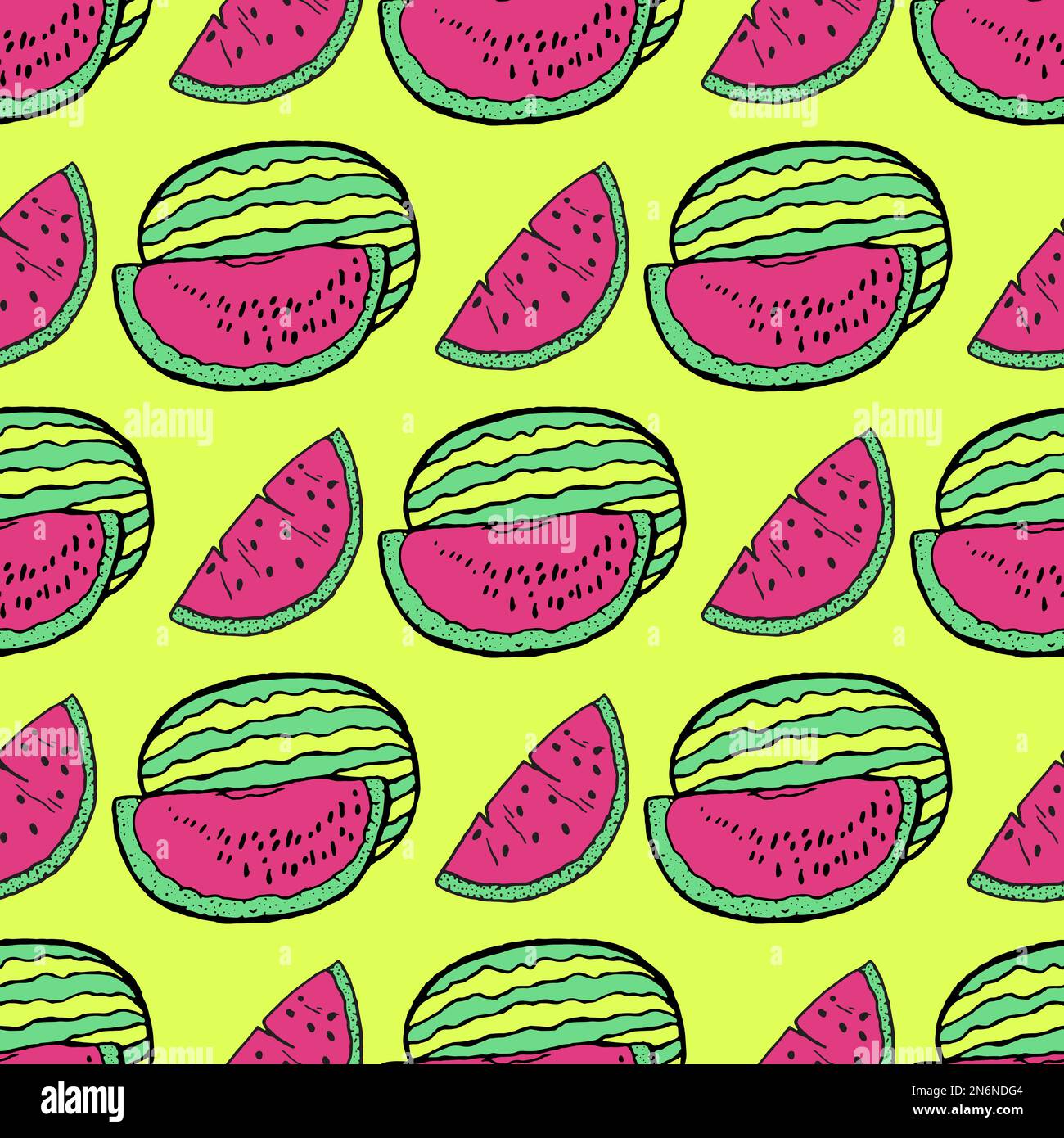 Seamless background with watermelon slices. Vector illustration Stock ...