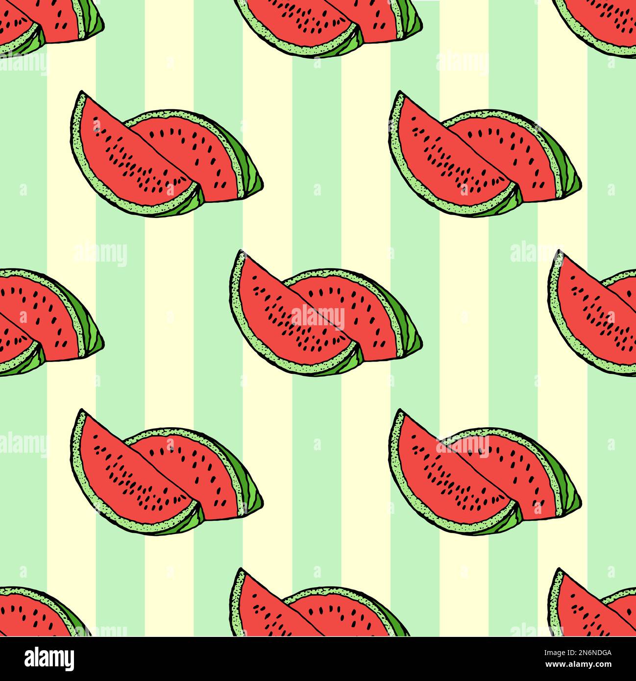 Seamless background with watermelon slices. Vector illustration Stock ...