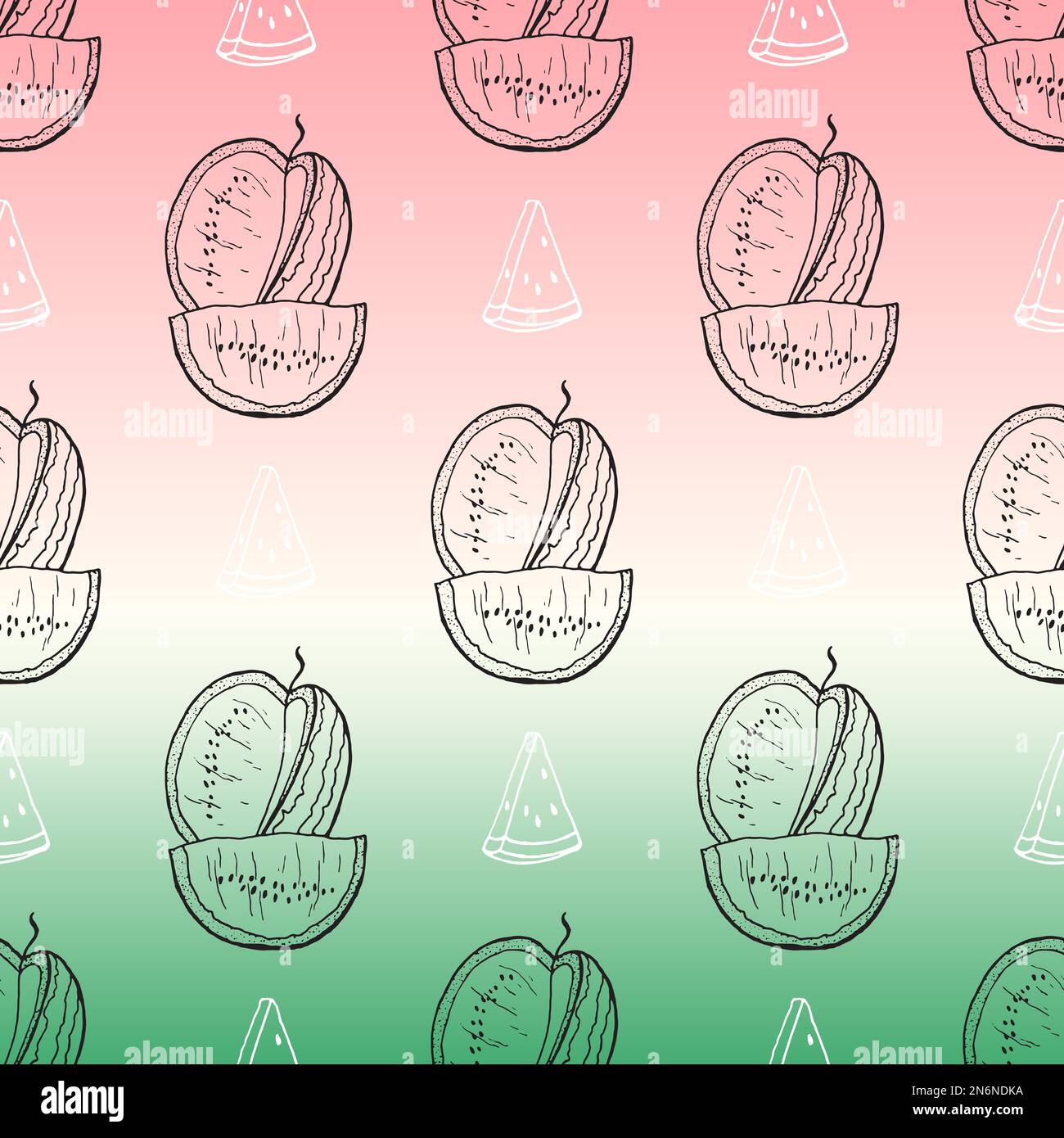 Seamless background with watermelon slices. Vector illustration Stock ...