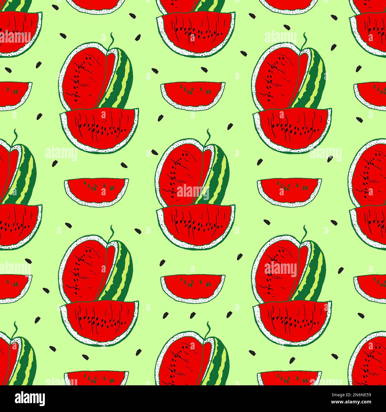 Seamless background with watermelon slices. Vector illustration Stock ...