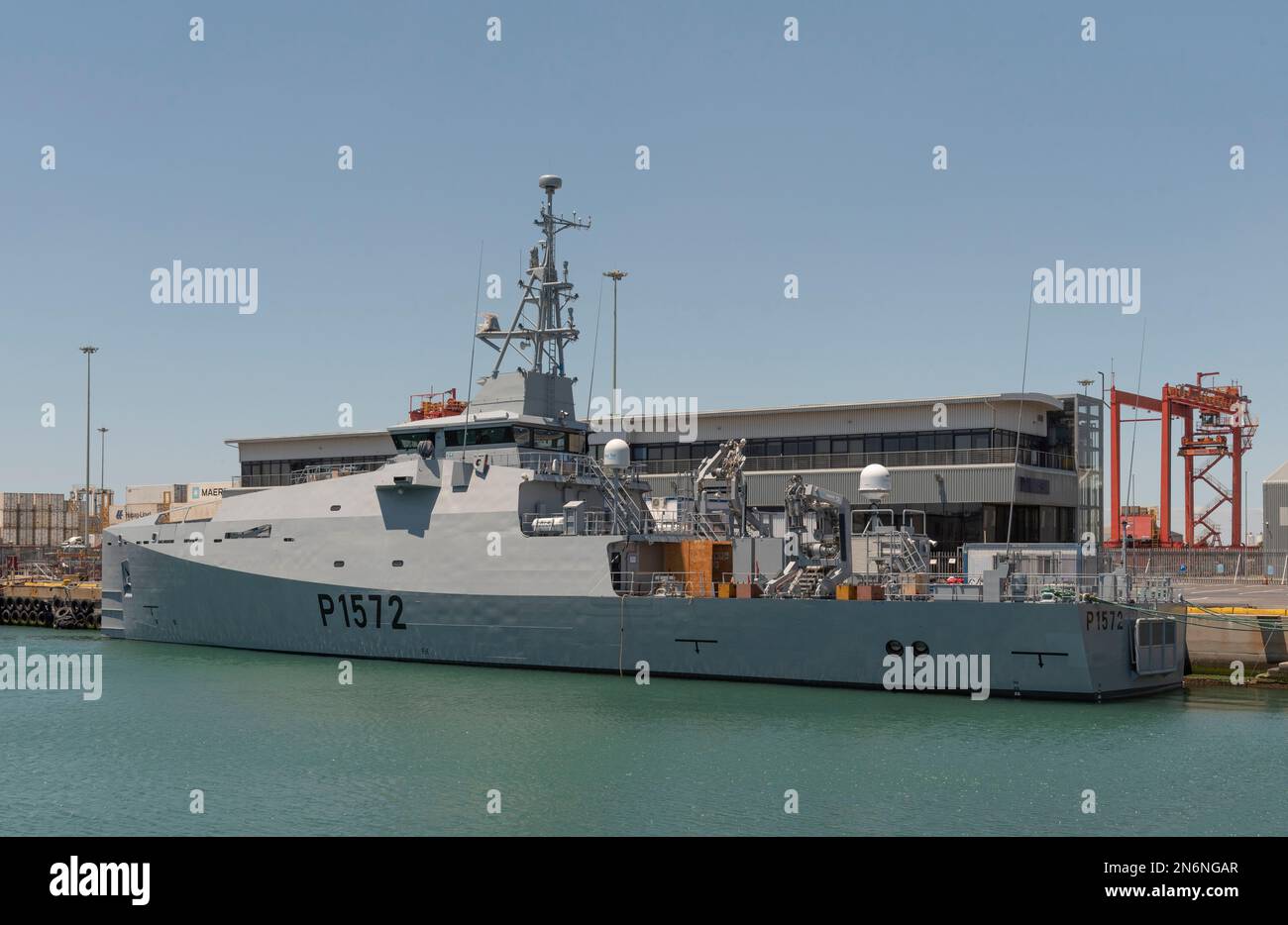 Cape Town, South Africa. 2023. An inshore patrol vessel P 1572 the Adam