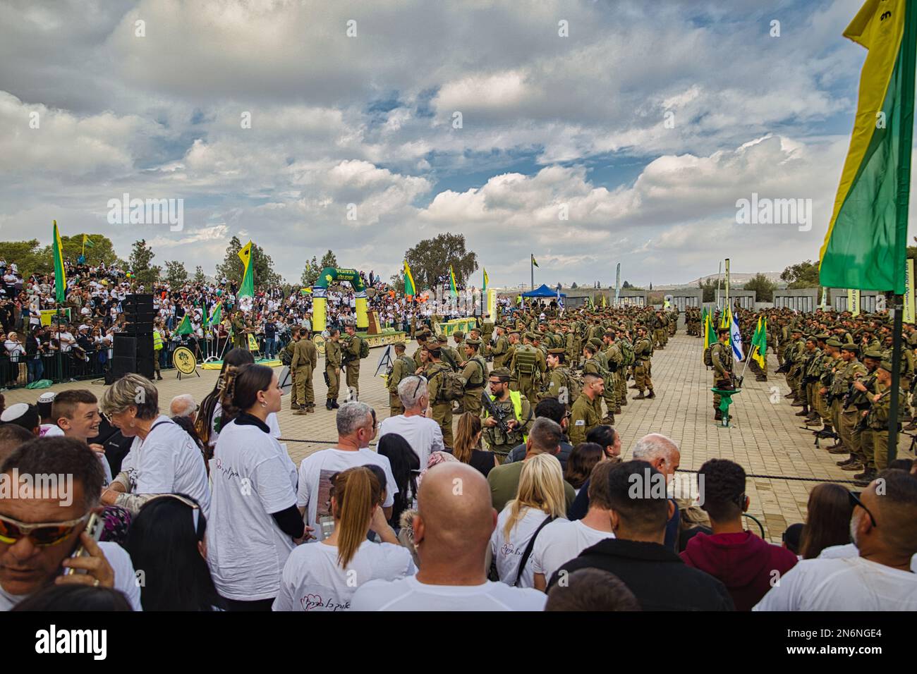 The Golani soldiers in uniform during an army ceremony in Israel Stock Photo