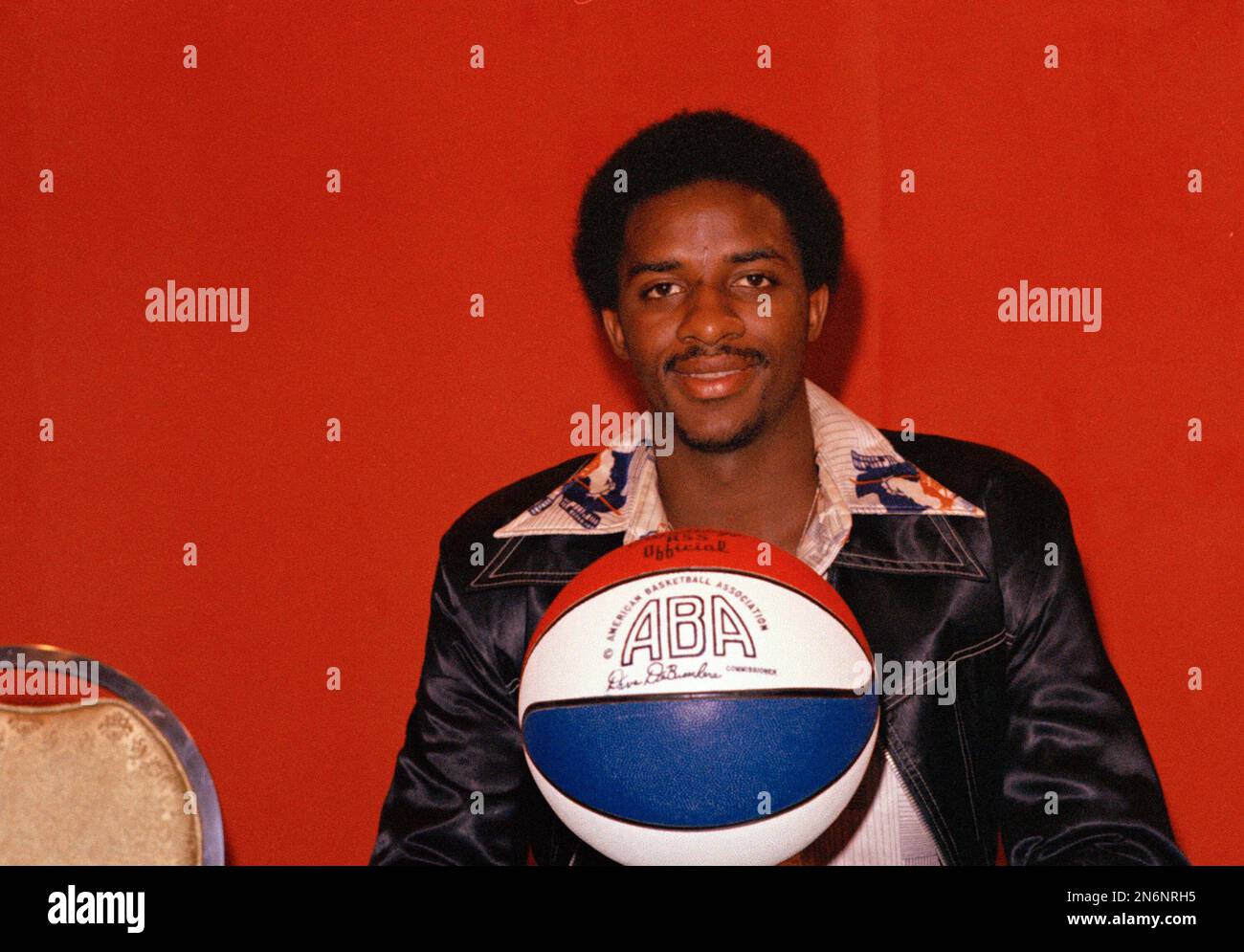 Basketball player David Thompson, July 16, 1975. Thompson is the new