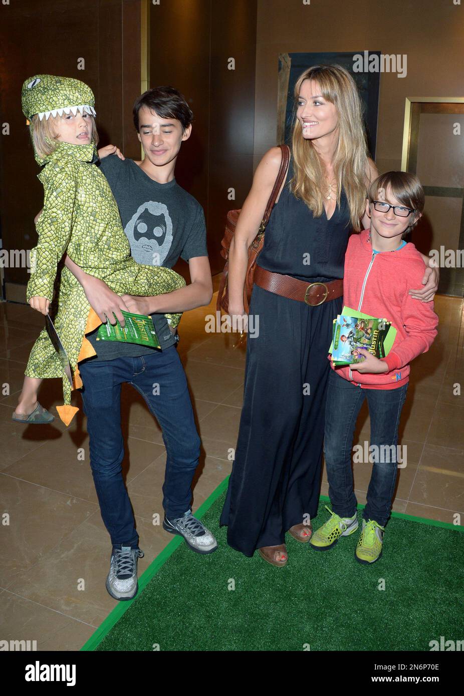 Natascha McElhone and children Theodore, Otis and Rex attend the UK