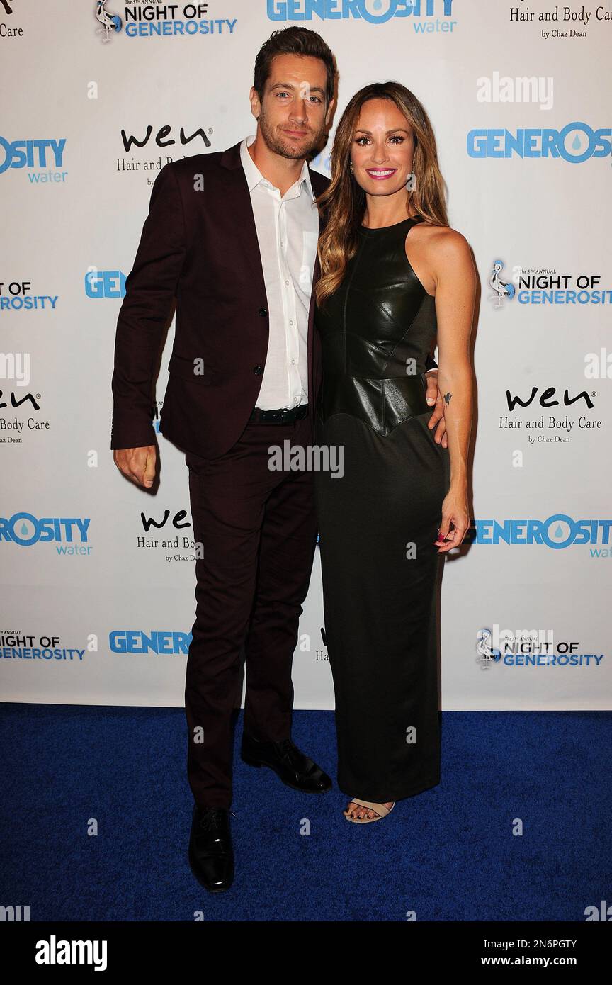 Catt Sadler, right, and Rhys David Thomas arrive at The 5th Annual