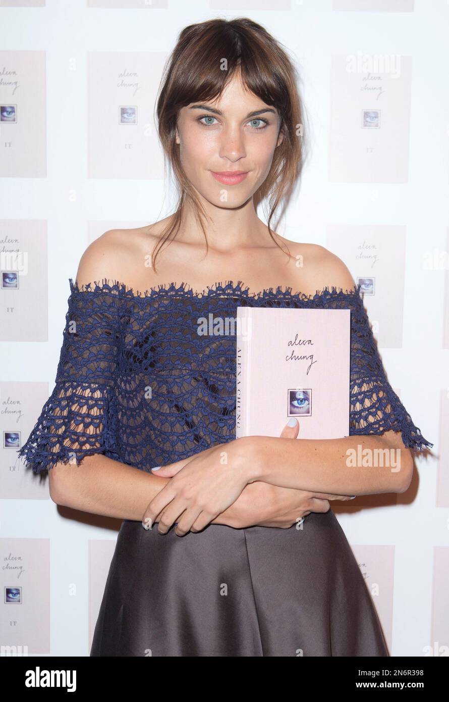 British Model and TV presenter Alexa Chung launches her book, which  combines her writing with personal drawings, sketches and photographs, at a  book launch event in Liberty, central London, Wednesday, Sept 4,