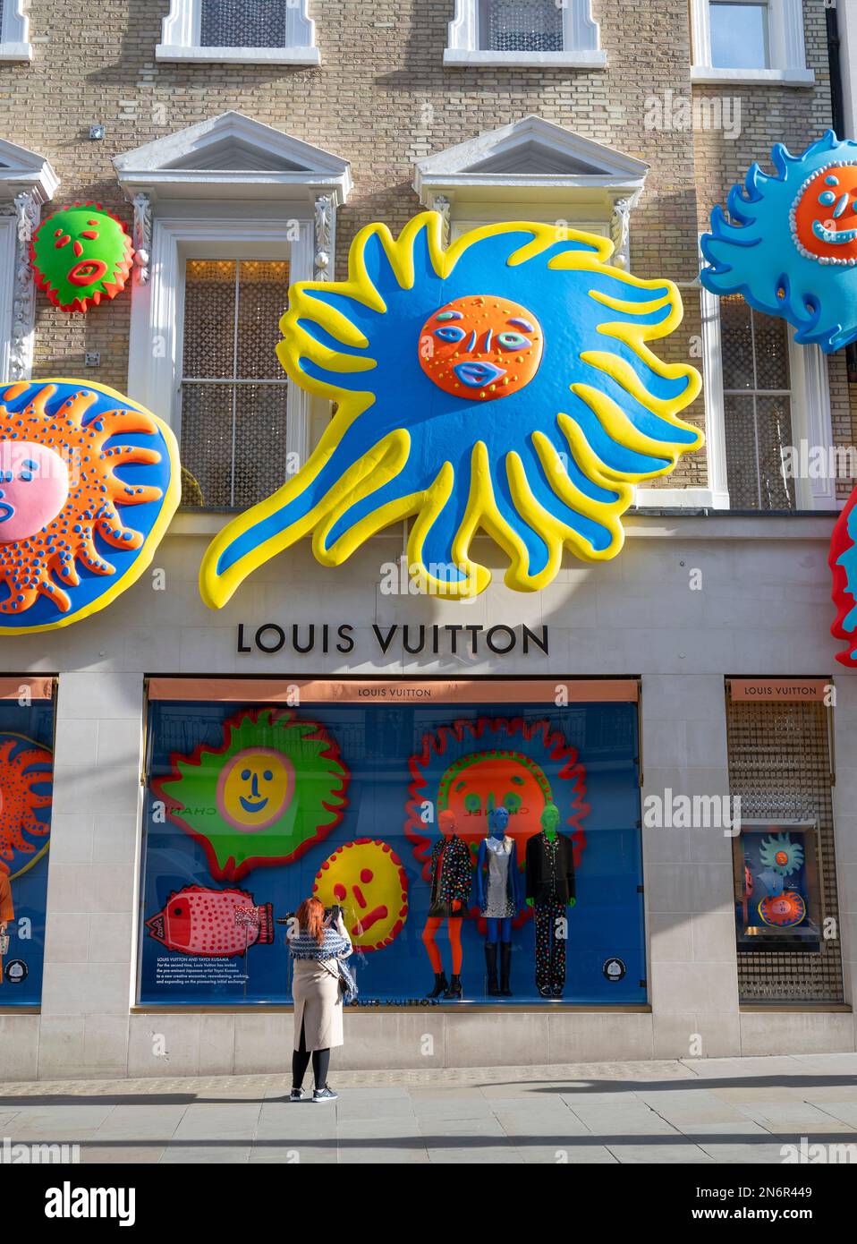 The Louis Vuitton flagship store on Fifth Avenue in New York is decorated  in the polka-dot style of Japanese artist Yayoi Kusama Stock Photo - Alamy