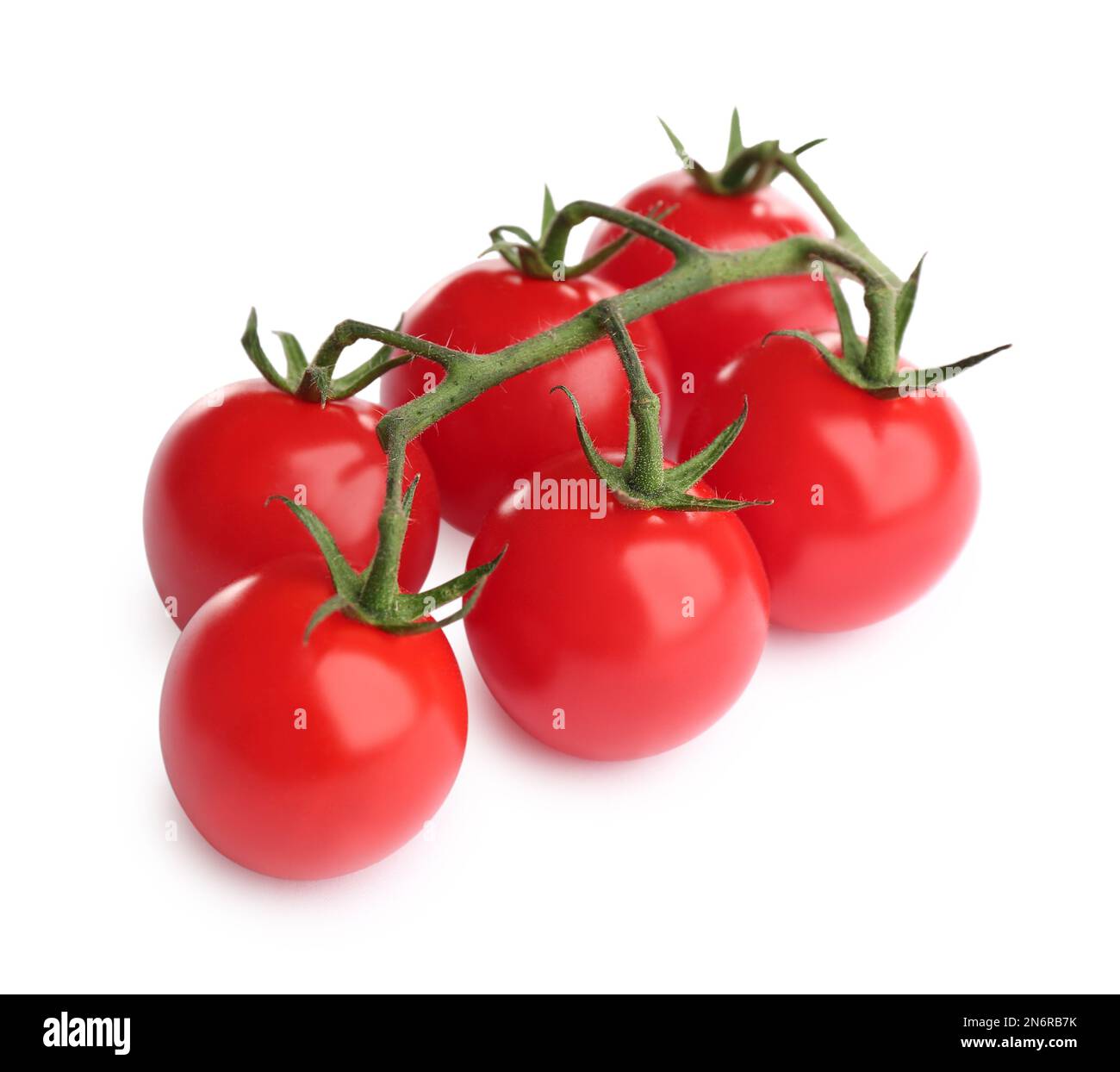 Branch of fresh cherry tomatoes isolated on white Stock Photo - Alamy