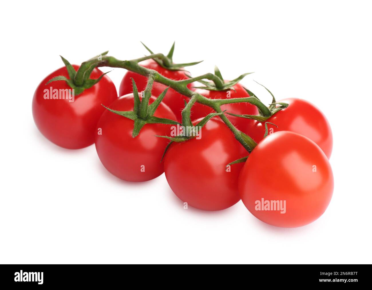 Branch of fresh cherry tomatoes isolated on white Stock Photo - Alamy