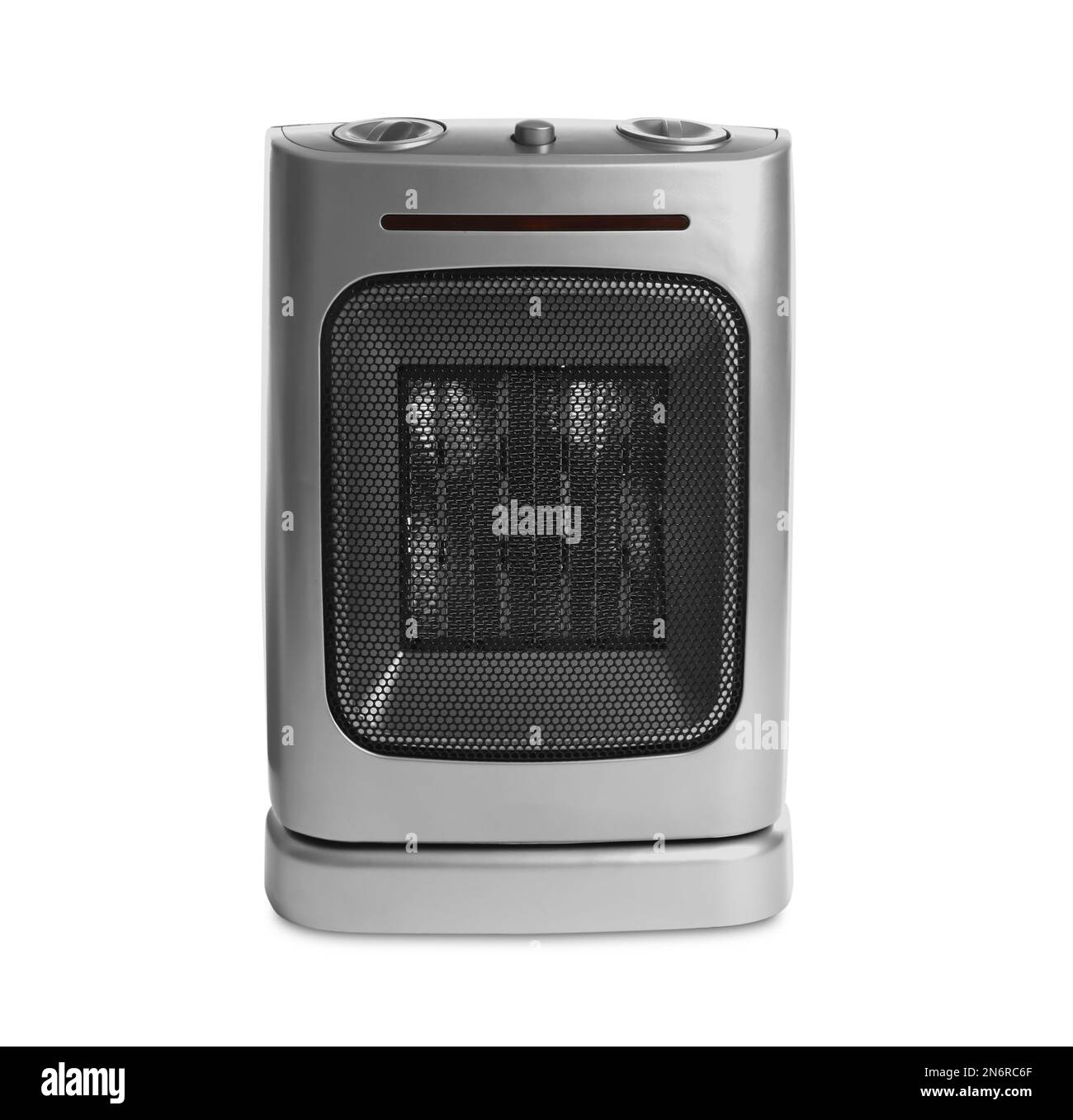 Modern electric fan heater isolated on white Stock Photo Alamy