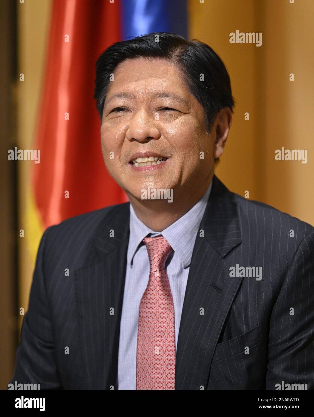 Philippine President Ferdinand Marcos Jr. gives an interview in Tokyo