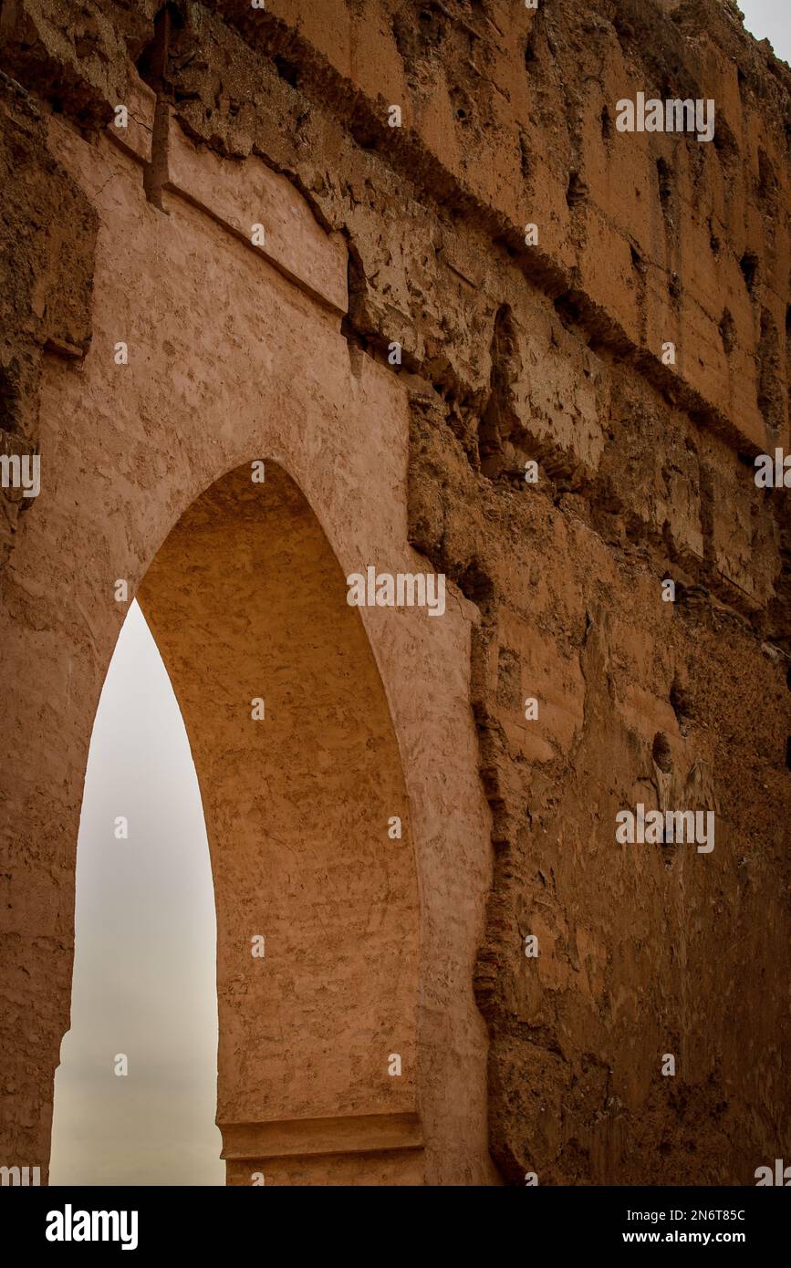 The rocky made architecture of Marrakech, Morocco is a testament to the