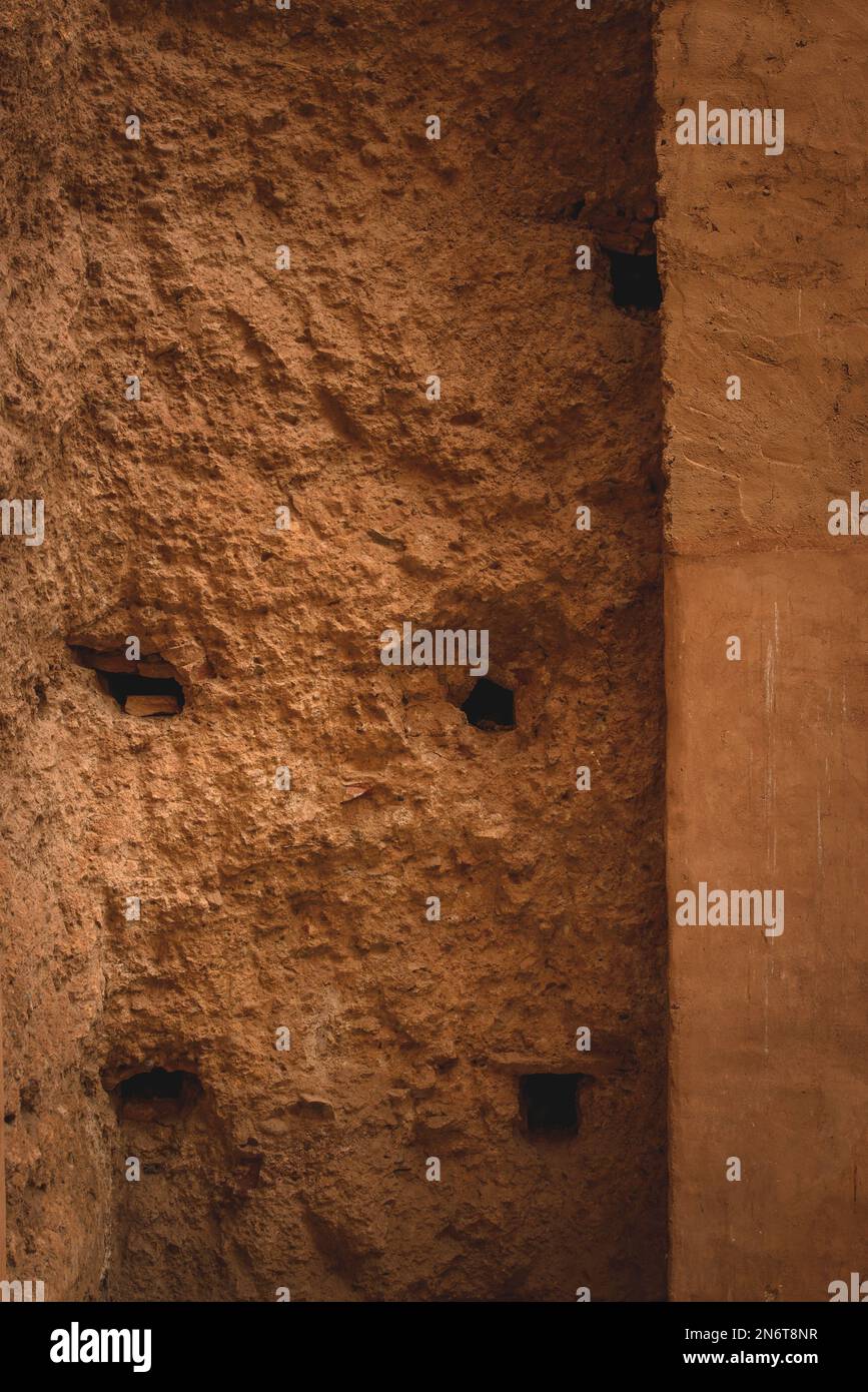 The rocky made architecture of Marrakech, Morocco is a testament to the