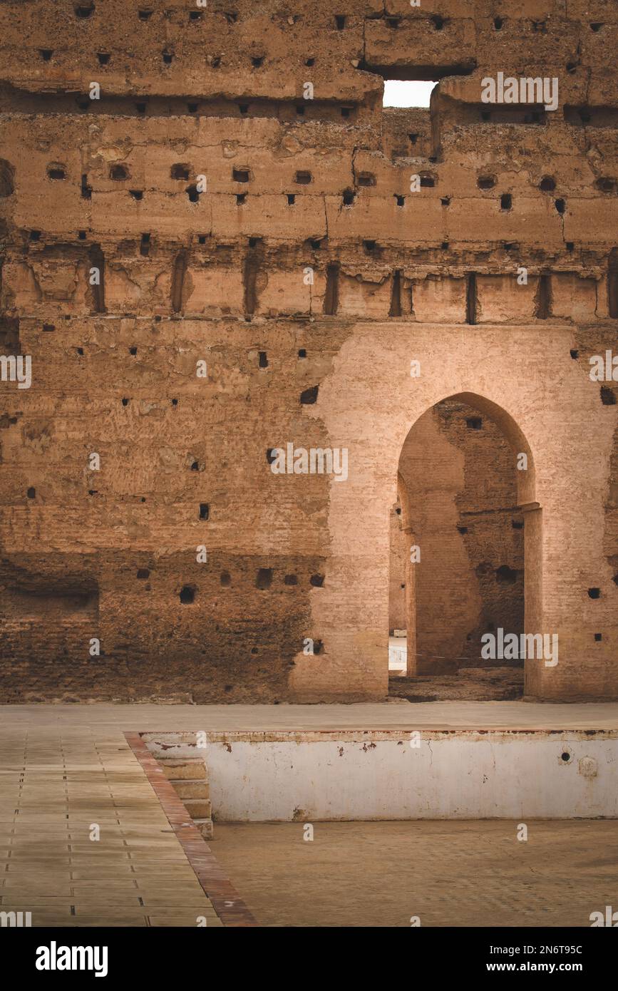 The rocky made architecture of Marrakech, Morocco is a testament to the