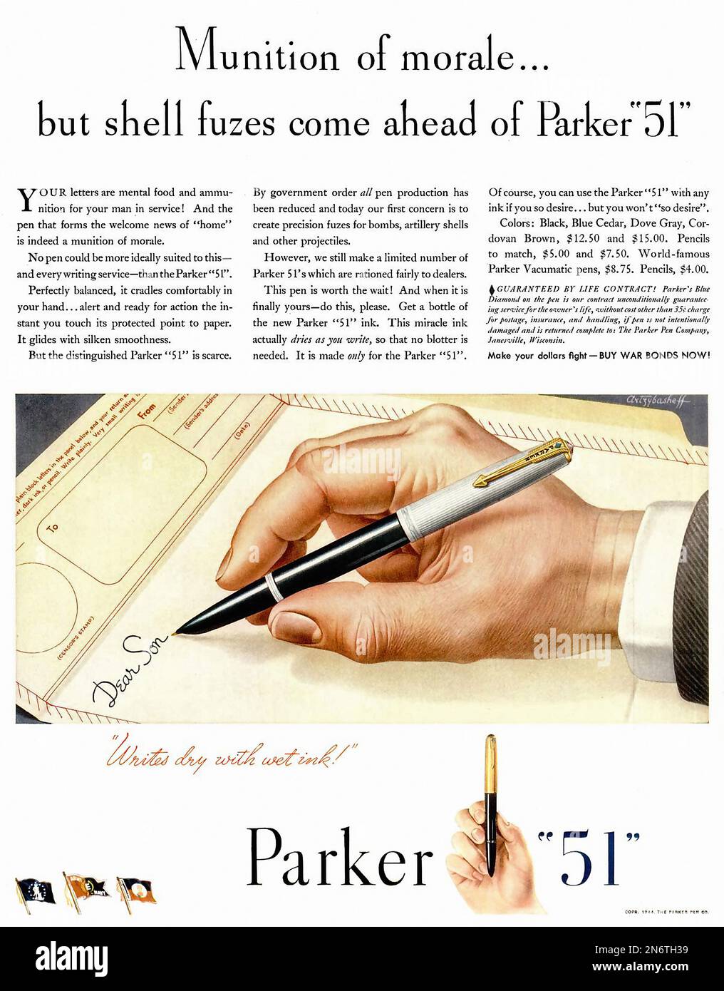 1944 Pen Parker 51 American (U.S.) advertising during World War II