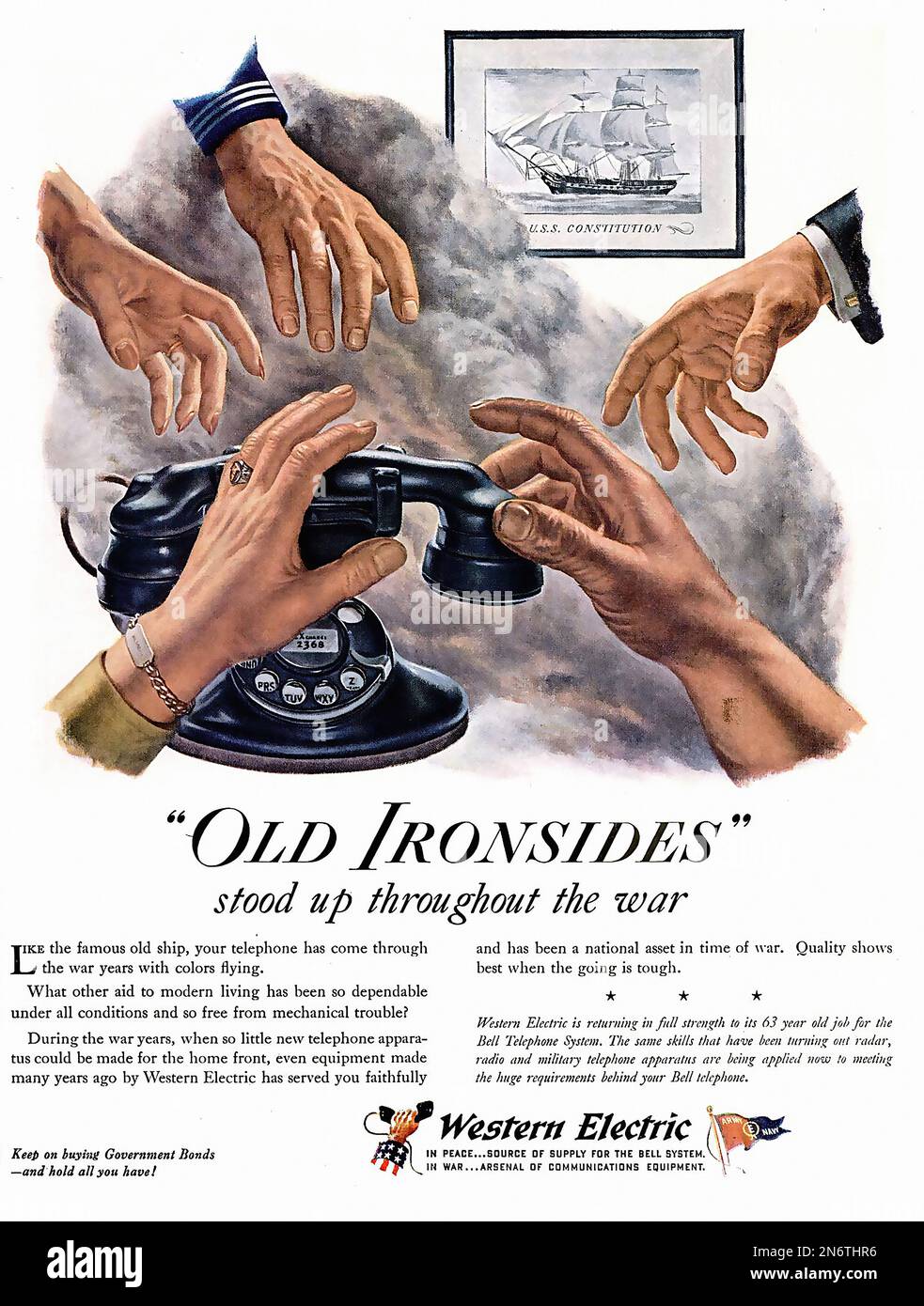 1945 Western Electric American (U.S.) advertising during World War