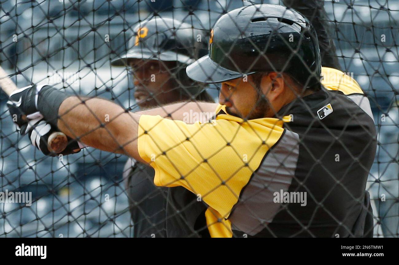 Pittsburgh Pirates' Andrew McCutchen stands in the dugout before a baseball  game against the Colorado Rockies in Pittsburgh, Monday, May 8, 2023. (AP  Photo/Gene J. Puskar Stock Photo - Alamy