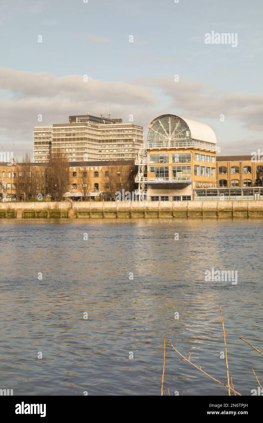 The Re Centre Cafe building and Charing Cross Hospital in Hammersmith