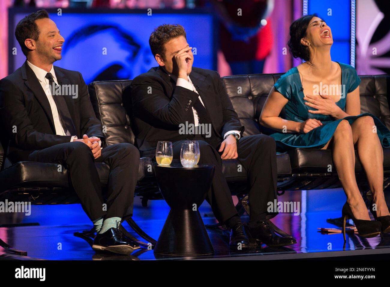 From left, comedian Nick Kroll, actor Jonah Hill and comedienne Sarah