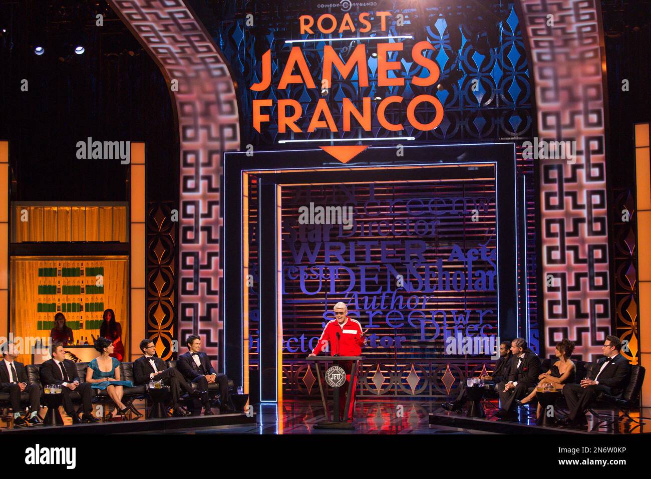 From left, comedian Nick Kroll, actor Jonah Hill, comedienne Sarah