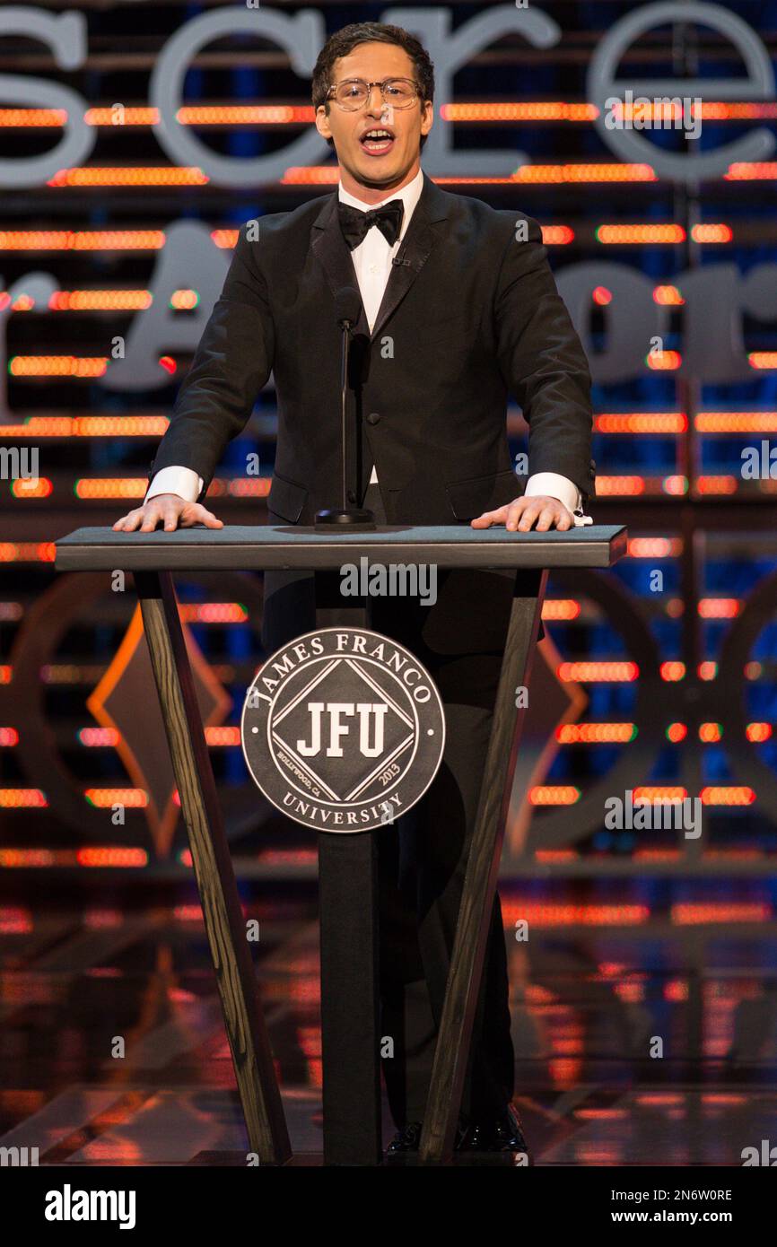 Actor Andy Samberg onstage during the Roast of James Franco at Culver