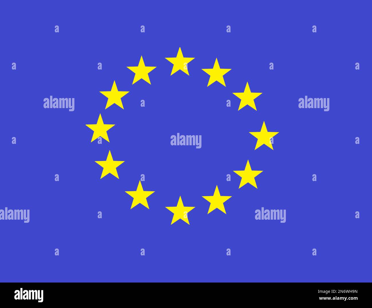 The illustrated flag of the European Union - EU symbol Stock Photo