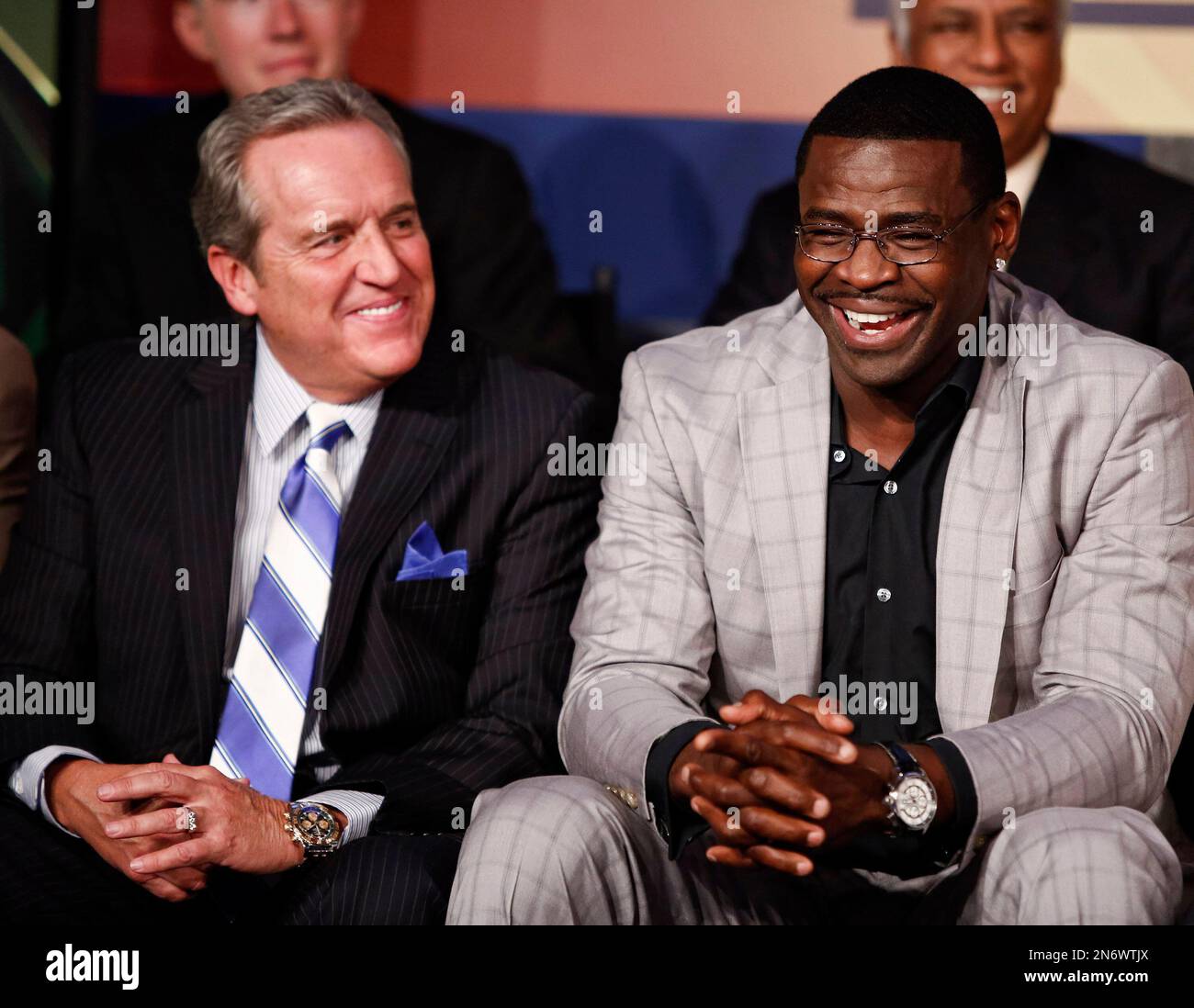 NFL broadcaster Brad Nessler and former NFL player Michael Irvin are