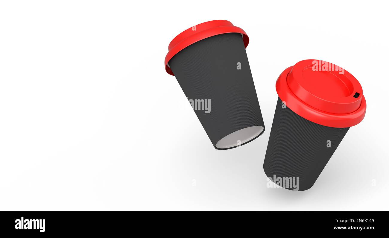 Set of paper coffee cups for cappuccino, americano, espresso, mocha ...