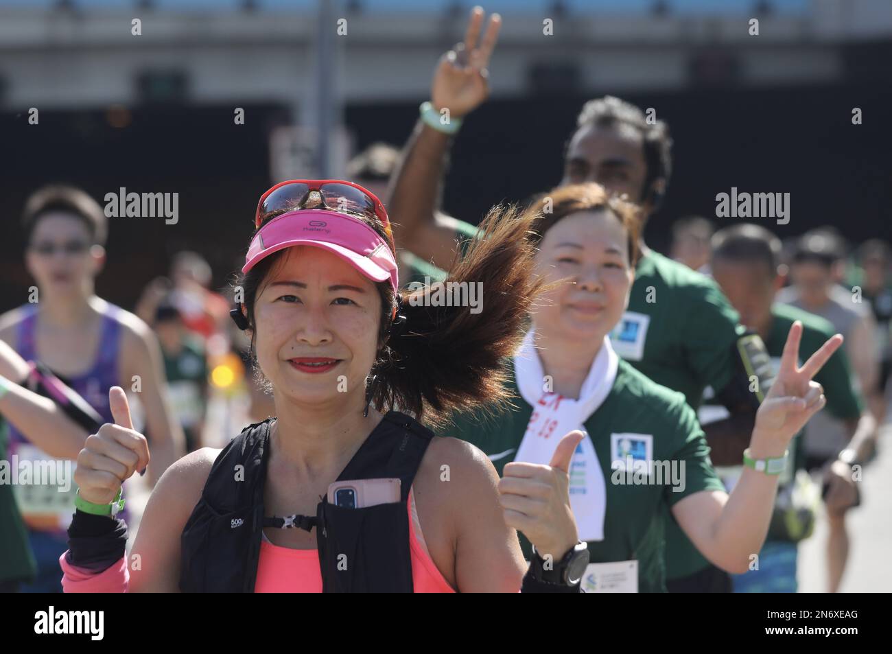 Runners of Standard Chartered Hong Kong Marathon 2021 pass West Harbour Tunnel. 24OCT21 SCMP