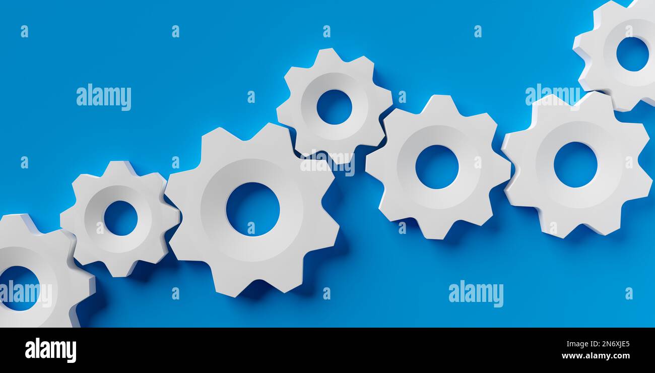 Blue gears series background hi-res stock photography and images - Alamy