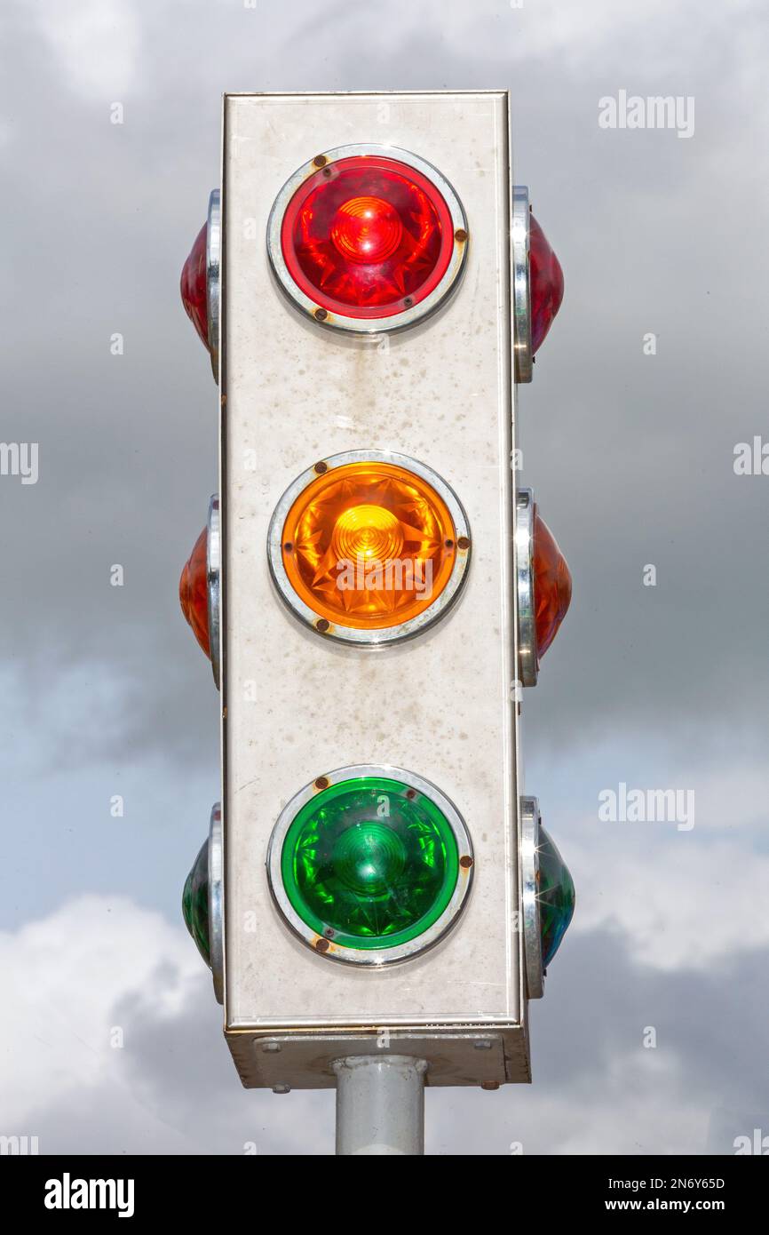 Decorative Traffic Light Pole Red Yellow and Green Stock Photo Alamy