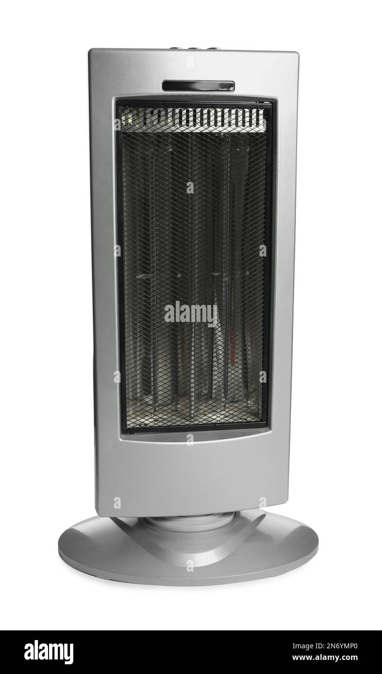New modern electric heater isolated on white Stock Photo Alamy