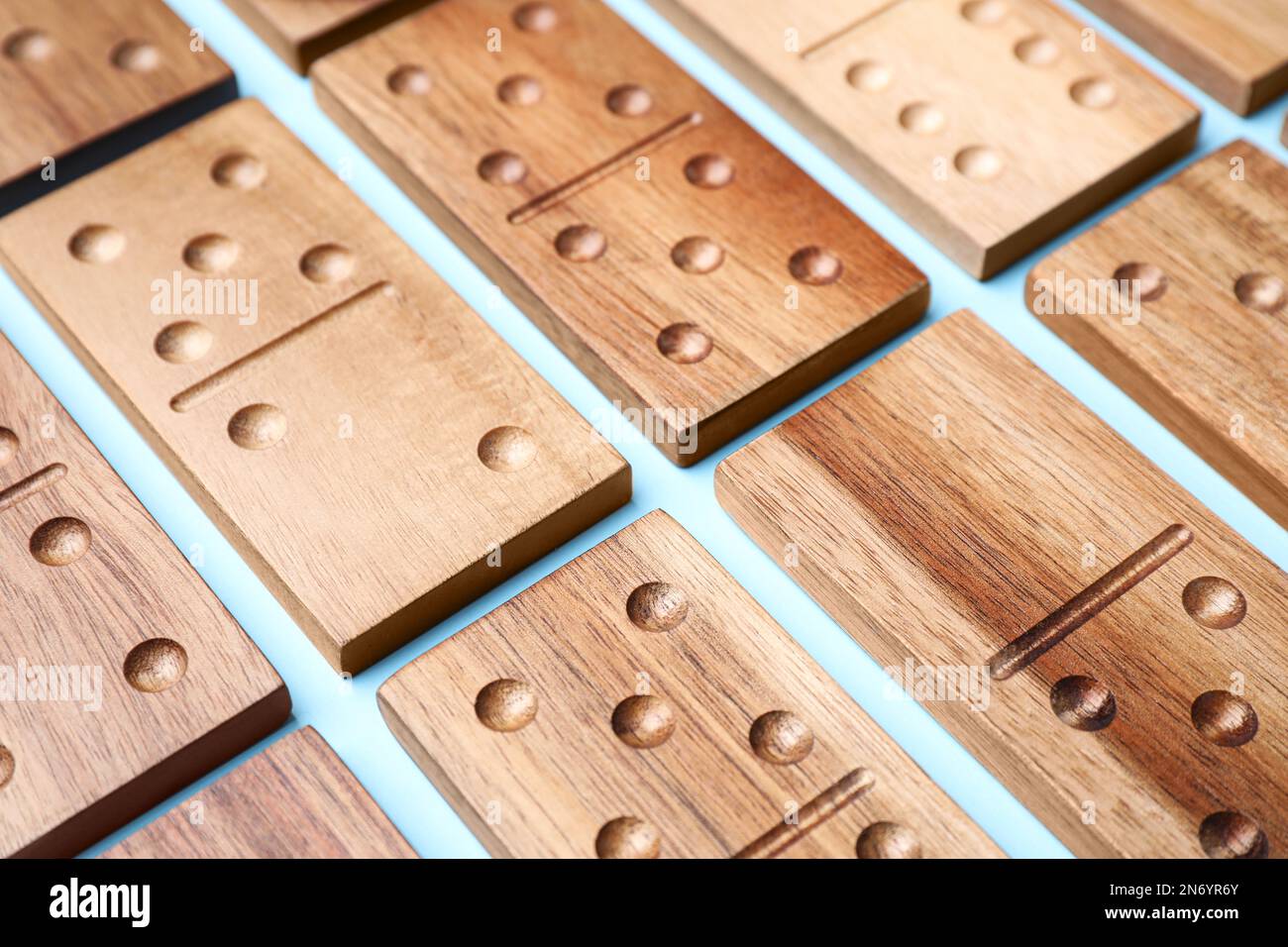 Variety of wooden like tiles. Samples of fake wood tiles for