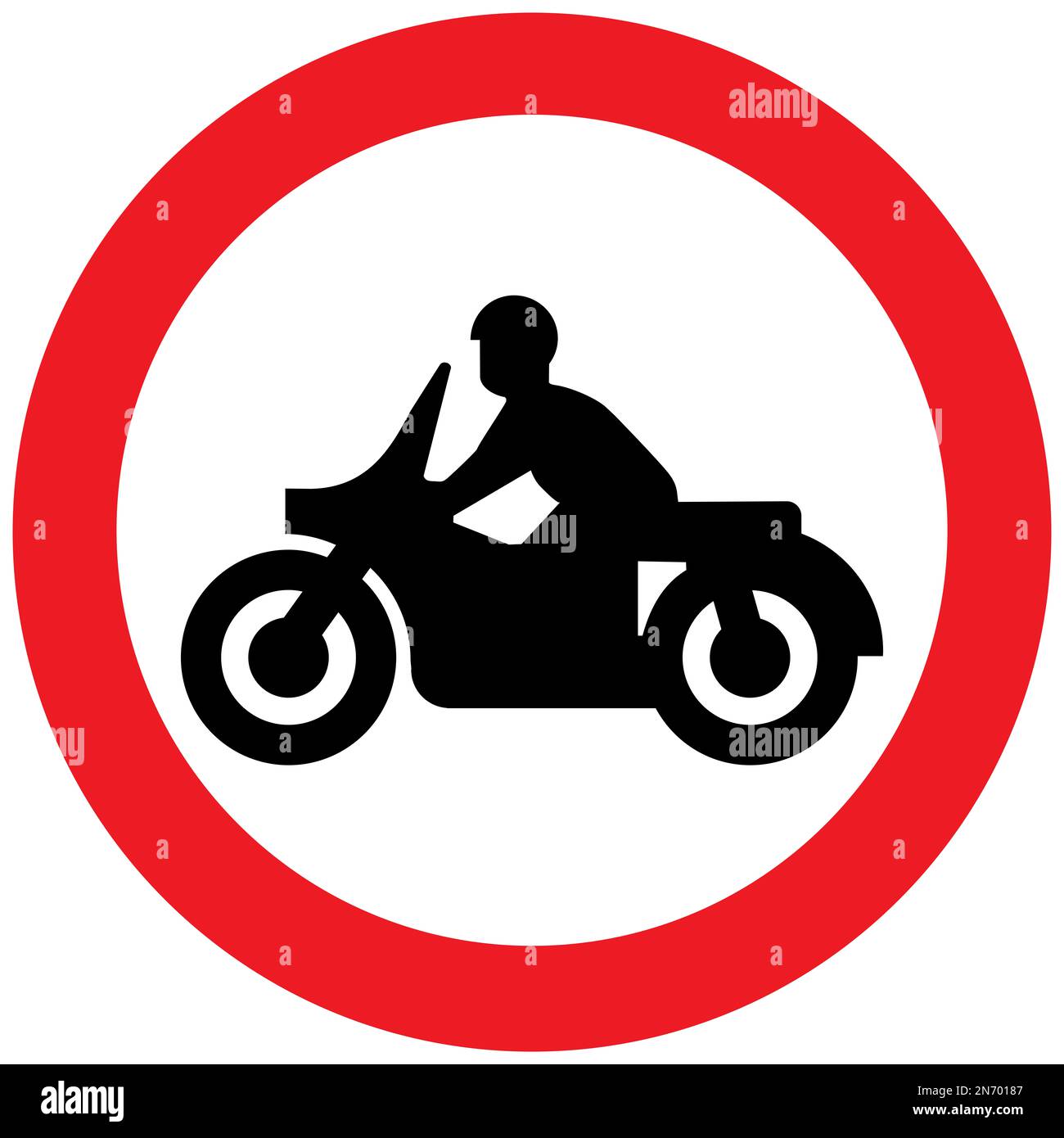 Solo motorcycles prohibited British road sign Stock Photo Alamy