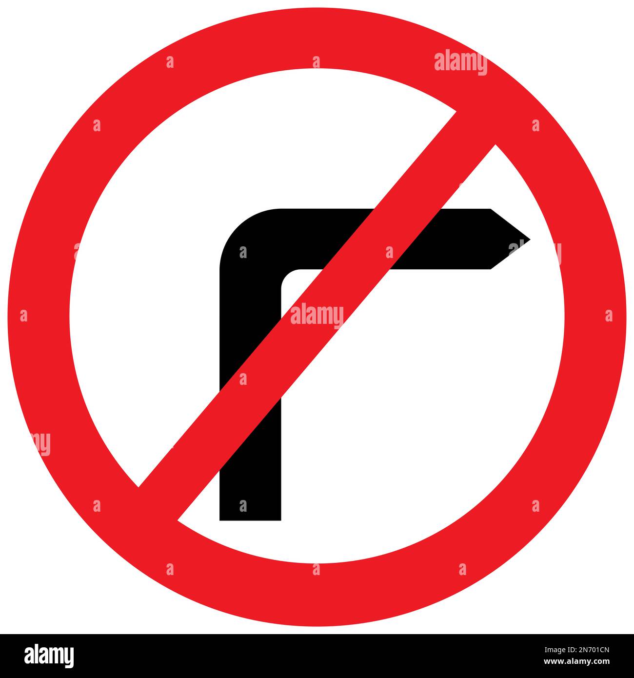 No right turn British road sign Stock Photo - Alamy