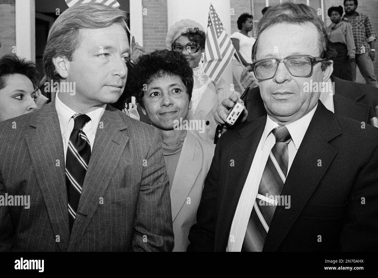 Hurley Fontenot, right, his wife Geneva, and attorney Dick De Guerin