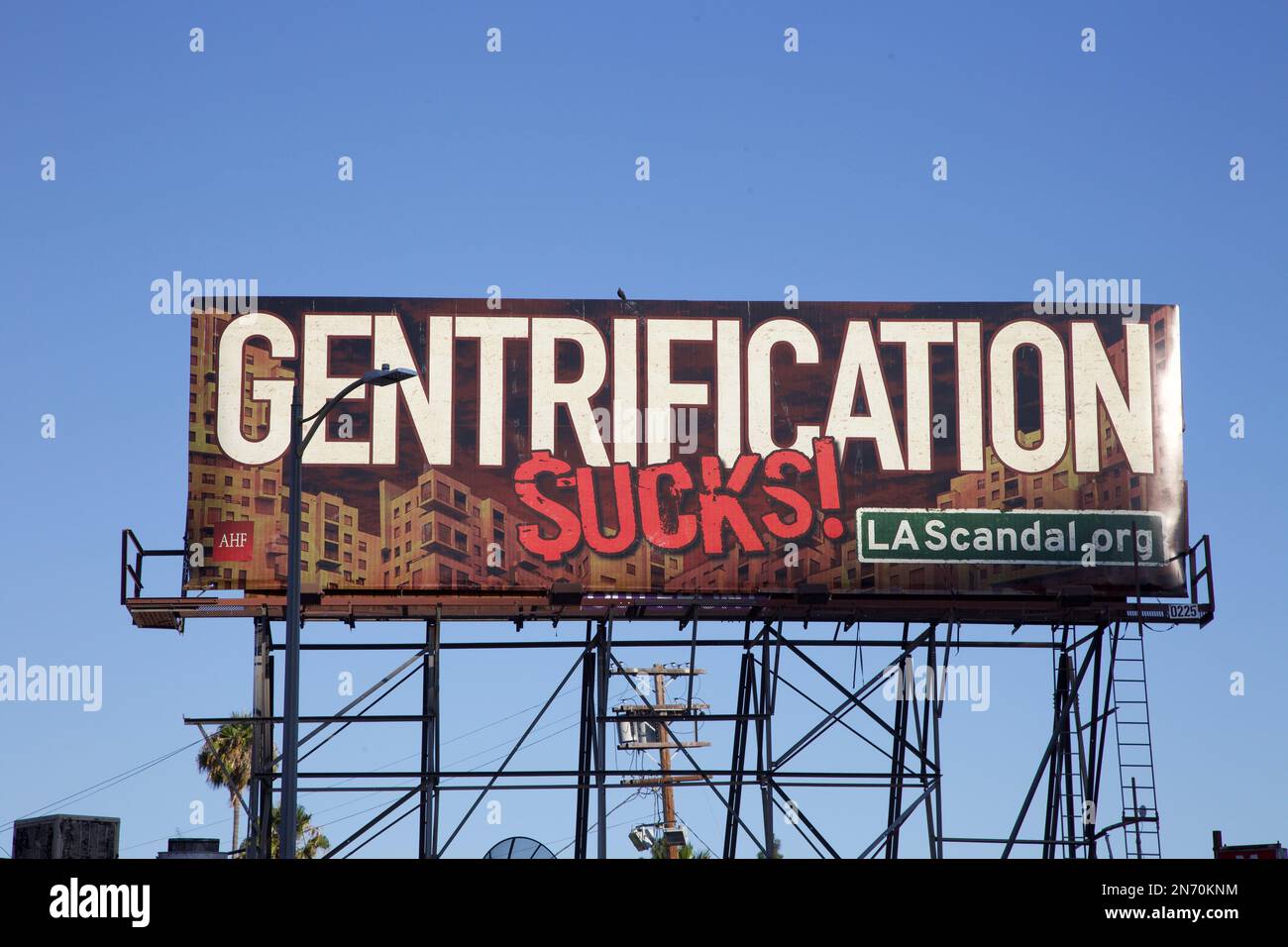 Antigentrification billboard in Los Angeles Stock Photo Alamy