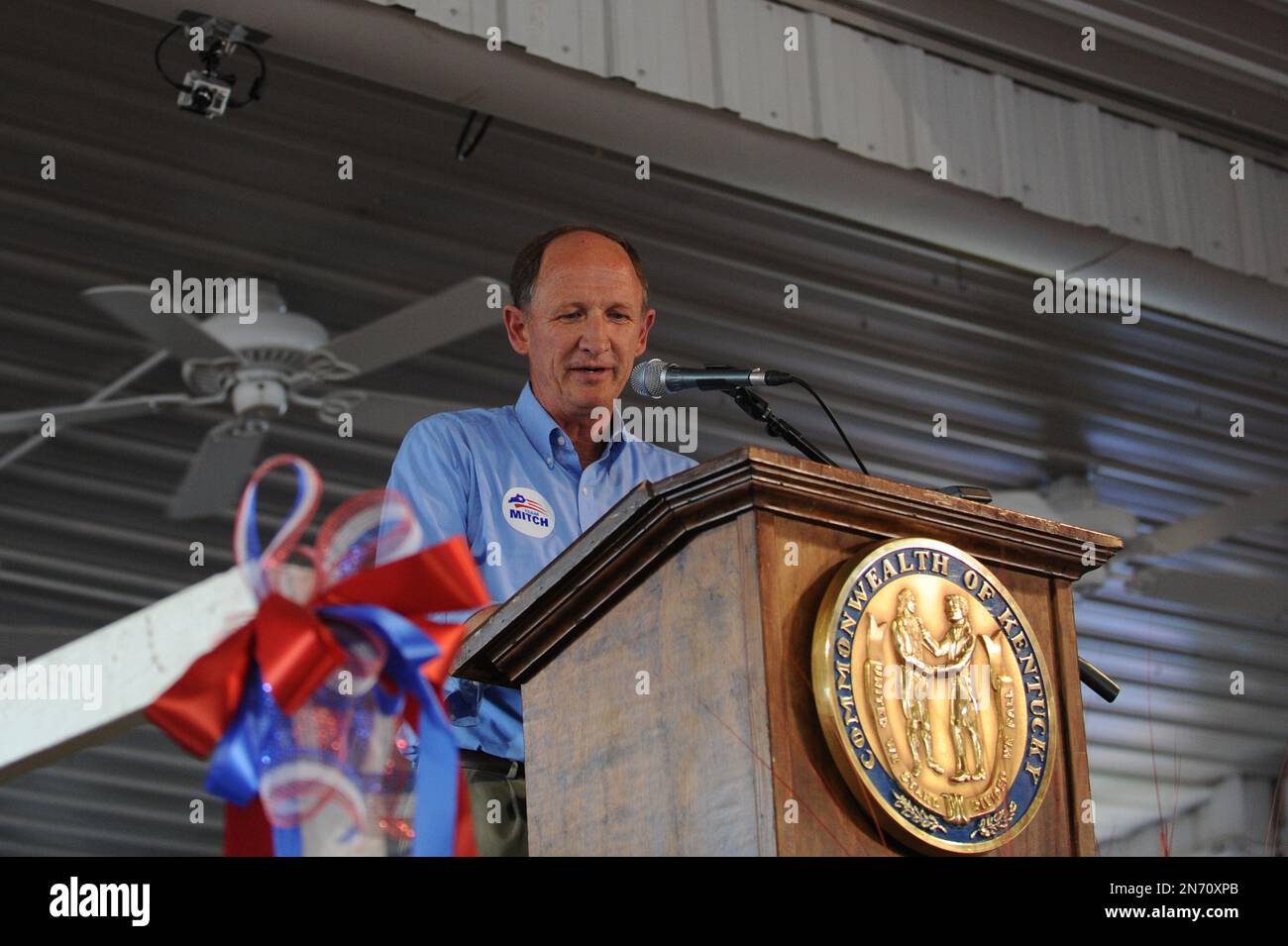 State Rep. Richard Heath, RMayfield, speaks during the 133rd annual Fancy Farm picnic in Fancy