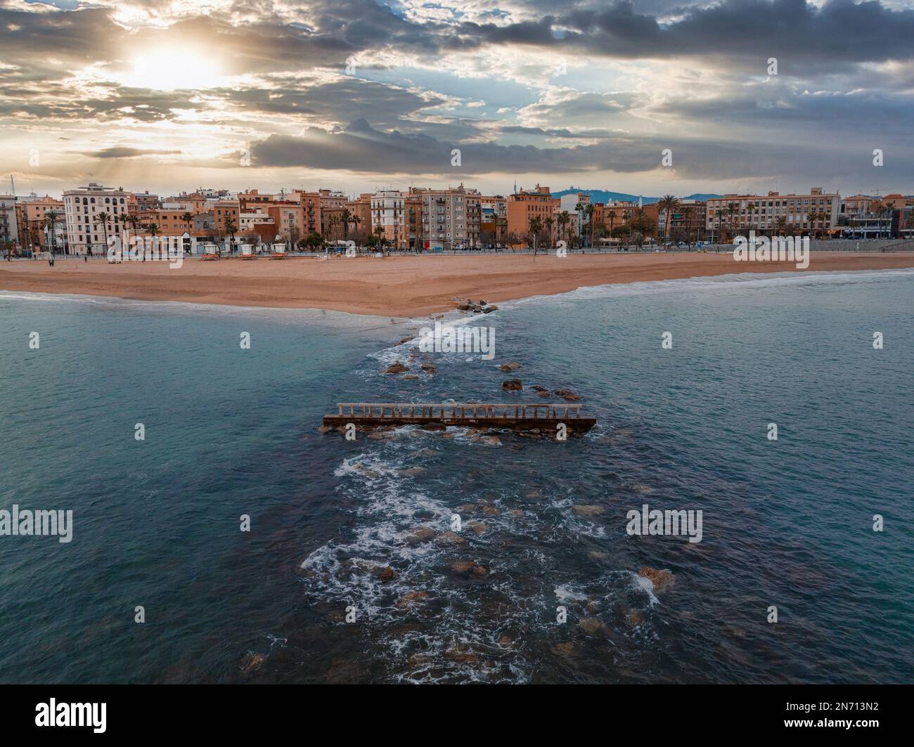 Aerial panoramic view of Barcelona from above Stock Photo - Alamy