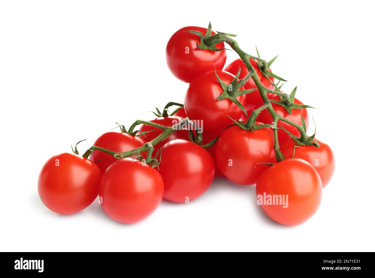 Branches of fresh cherry tomatoes isolated on white Stock Photo - Alamy