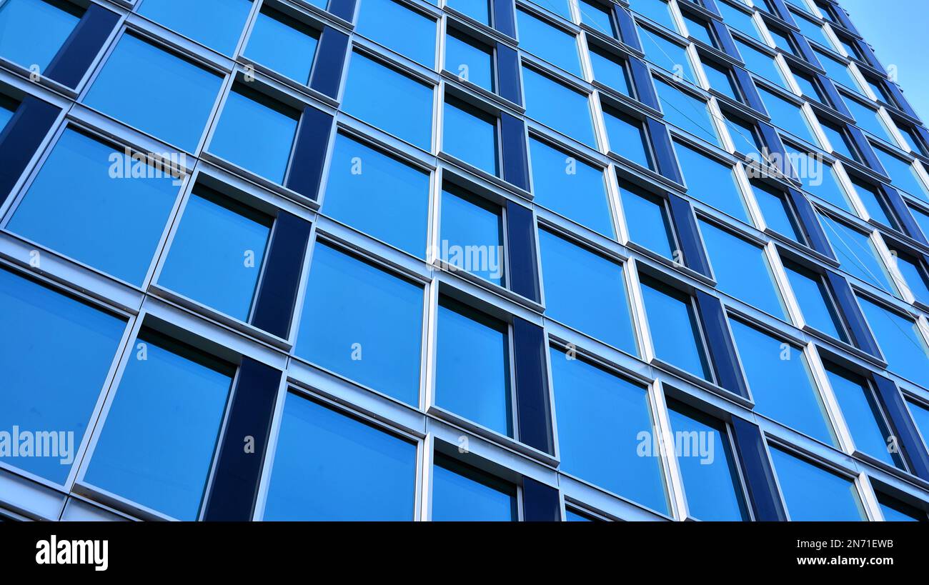 Abstract fragment of contemporary architecture, walls made of glass and