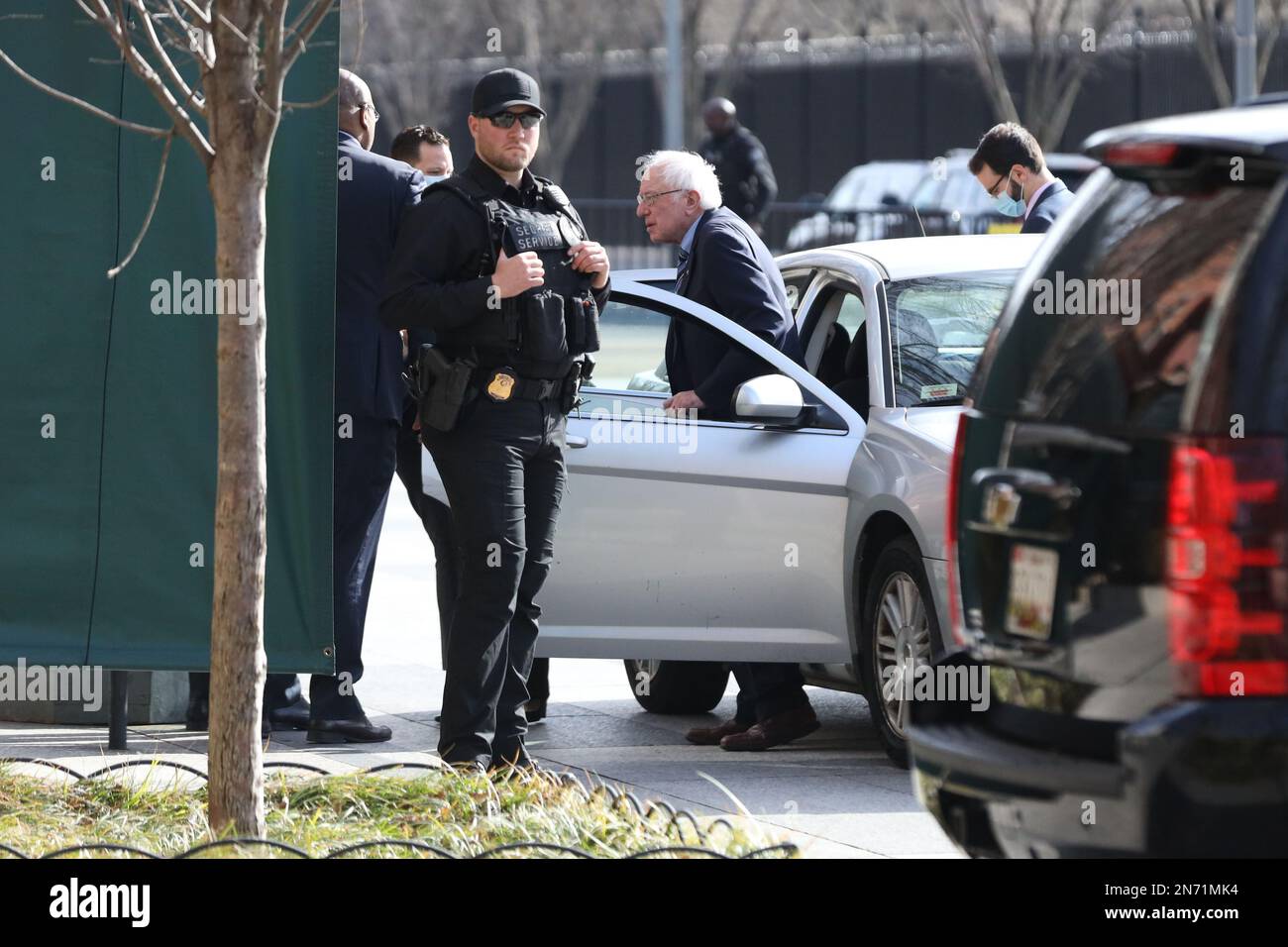February 10, 2023, WASHIGTON DC, WASHIGTON DC, ESTADOS UNIDOS: US Senator Bernie Sanders arrives for a meeting with Brazilian President Luiz InÃ¡cio Lula da Silva at the Blair House in Washington DC, capital of the United States of America, this Friday, February 10, 2023. (Credit Image: © William Volcov/ZUMA Press Wire) EDITORIAL USAGE ONLY! Not for Commercial USAGE! Stock Photo