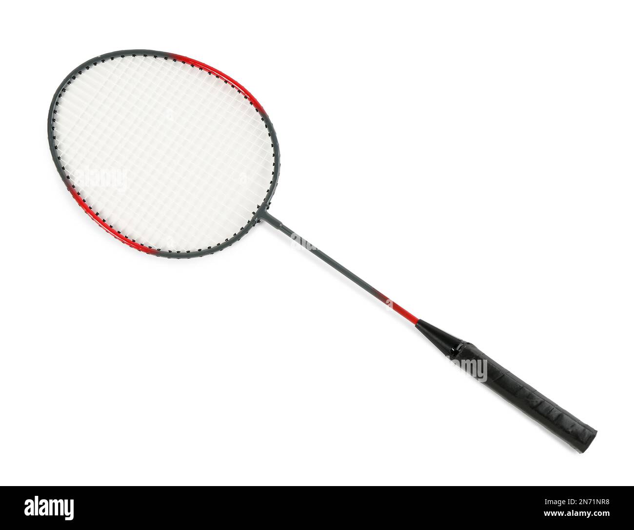 Badminton Racket Bottom View Racket isolated on white, top view. Badminton equipment Stock Photo - Alamy