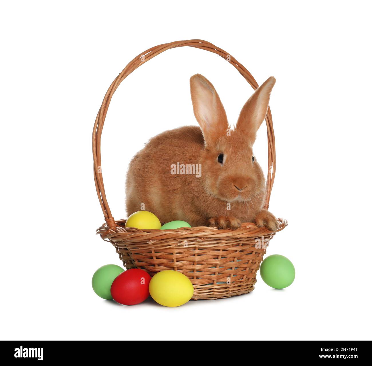 Ugly Easter Bunny collect eggs. Monster bunny with tentacles from their  backs. Easter eggs in the basket Stock Photo - Alamy