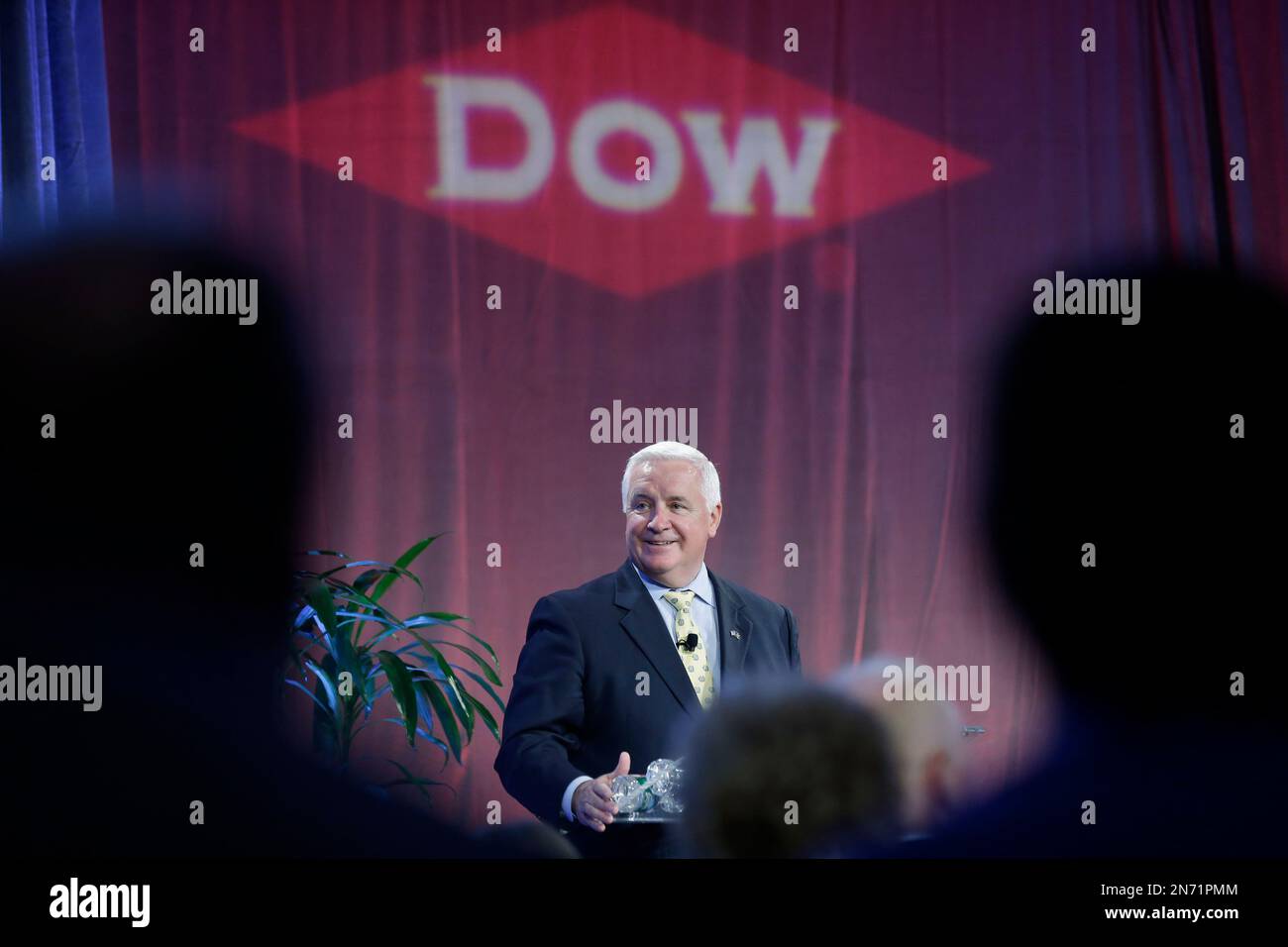 Gov. Tom Corbett speaks during a ribbon cutting ceremony at Dow