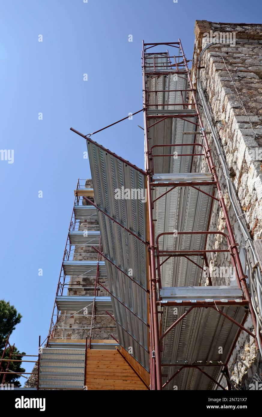 Scaffolding used for building renovation Stock Photo Alamy