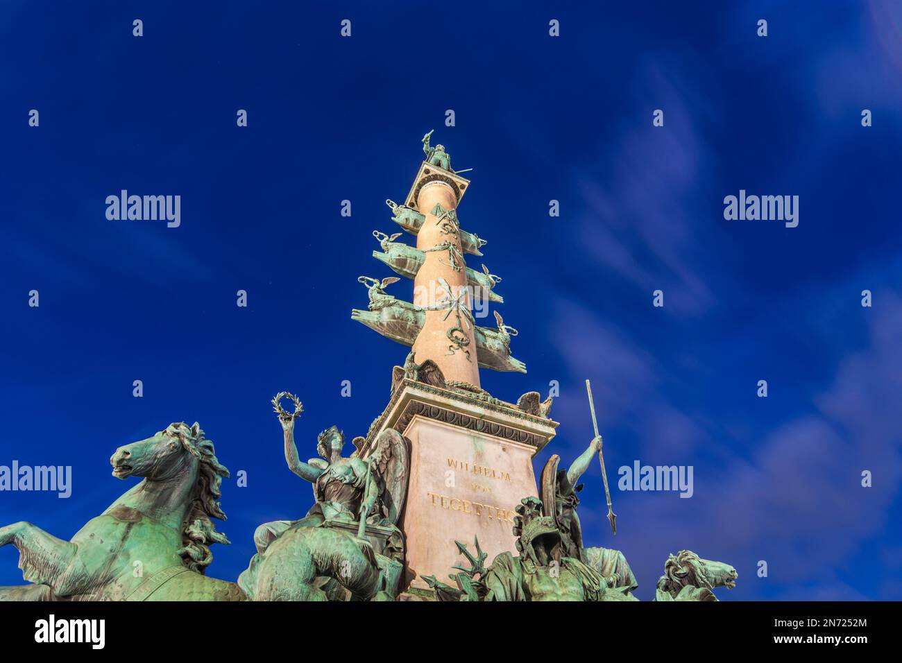 Vienna, square Praterstern, column to Admiral Wilhelm von Tegetthoff in