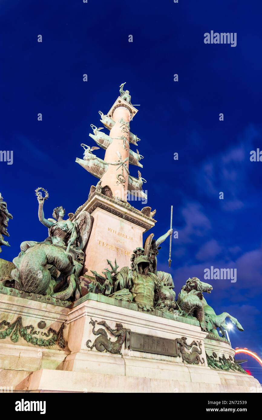 Vienna, square Praterstern, column to Admiral Wilhelm von Tegetthoff in