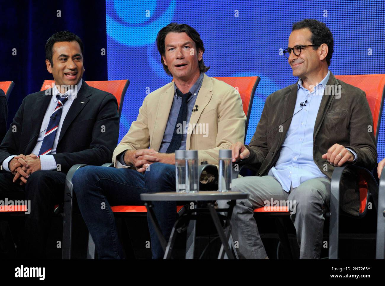 From left, Kal Penn, Jerry O'Connell and Tony Shalhoub participate in ...